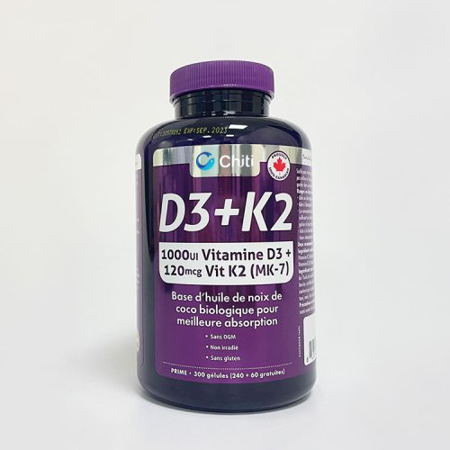Vitamin D3+K2 Softgel Bottle